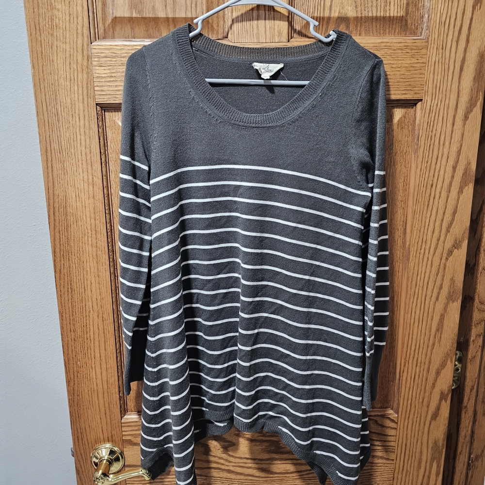 Gray Striped Women's Top